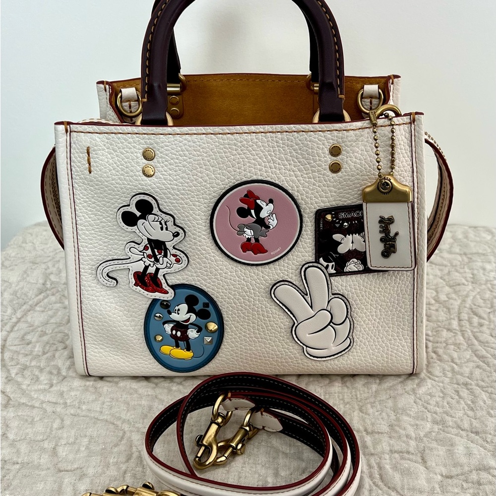 Coach White and Brown Disney Satchel